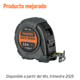 FCN-3M Flexómetro contra impactos 3 m, Cinta Negra 13 mm, Truper