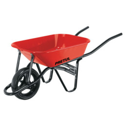 CAP-35FB Carretilla 3.5 ft3 roja,angosta, imponchable, tubular,PRETUL