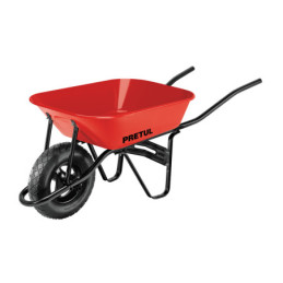 CAP-35NB Carretilla 3.5 ft3 roja,angosta,neumática, tubular, PRETUL