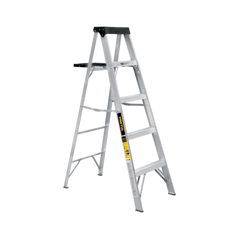 EST-34P Escalera de tijera tipo III 4 escalones y bandeja, PRETUL