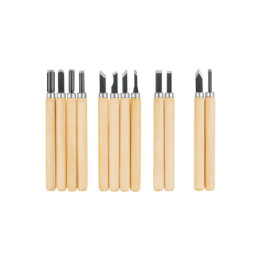 JGM-12P Juego de 12 gurbias escolares para madera, Pretul