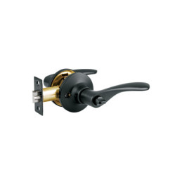 CEMA-6RB Cerradura manija 'Milán' p/recámara, negro, cil latón, BASIC
