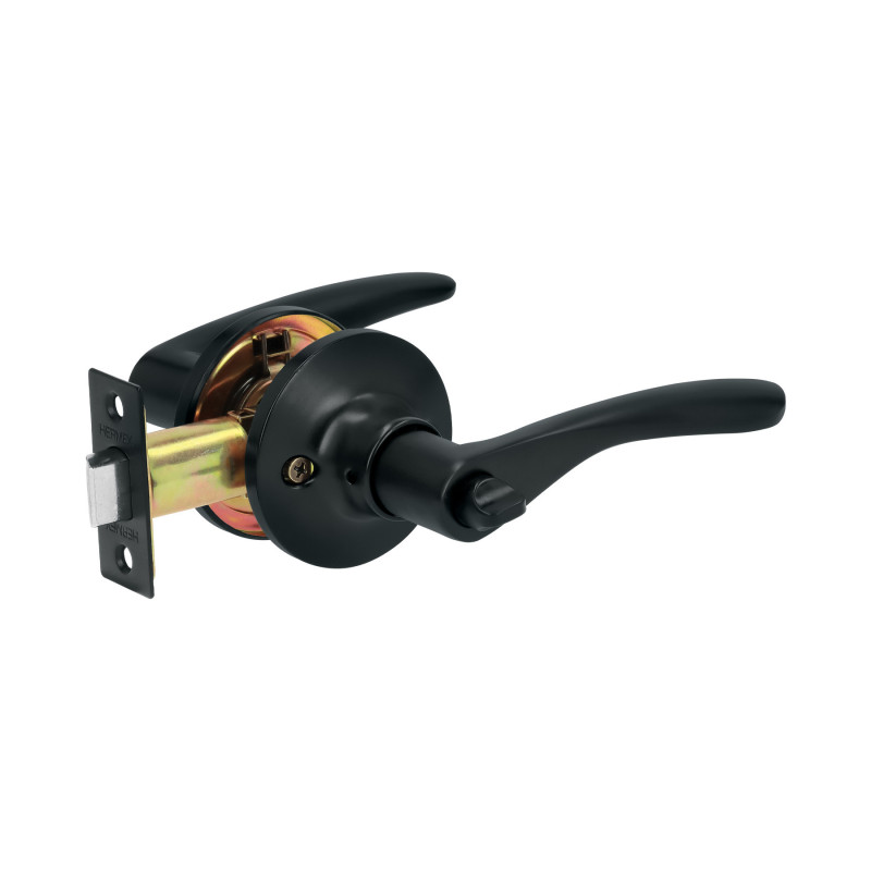 CEMA-6BB Cerradura manija 'Milán' p/baño, negro, cil latón, BASIC CEMA-6BB Cerradura manija 'Milán' p/baño, negro, cil latón, BASIC