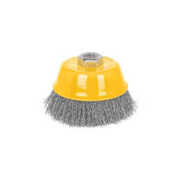 CO-510P Carda copa 4' alambre ondulado fino, eje 5/8'-11, Pretul
