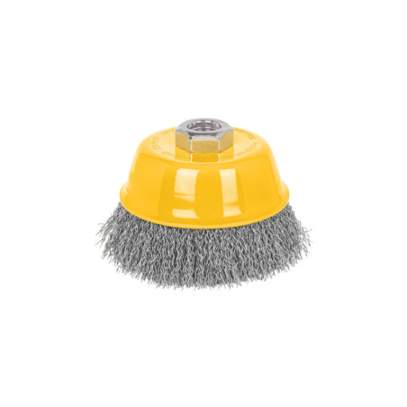 CO-510P Carda copa 4' alambre ondulado fino, eje 5/8'-11, Pretul