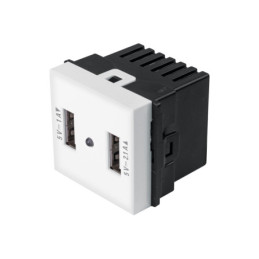 C2USB-TB Toma con 2 puertos USB de 1.5 módulos, línea Toledo, BASIC