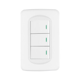 PA-APTR-TB Placa armada 3 interruptores 1 módulo, Toledo, BASIC