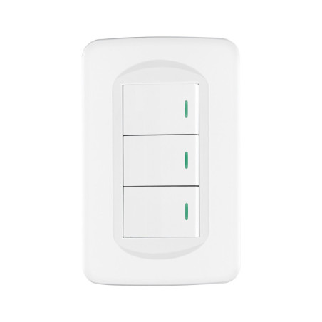PA-APTR-TB Placa armada 3 interruptores 1 módulo, Toledo, BASIC