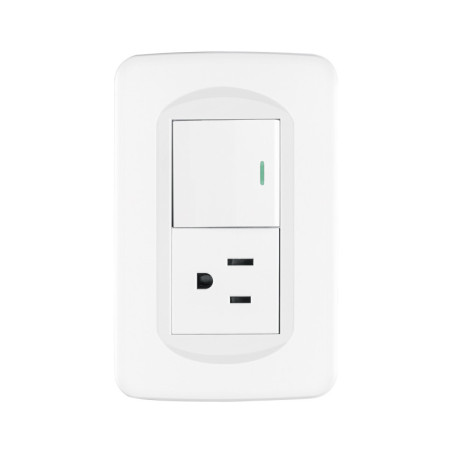 PA-APCO15-TB Placa armada interruptor y contacto 1.5 módulos, Toledo