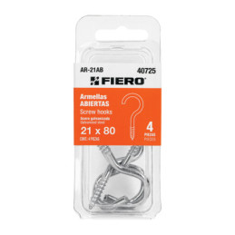AR-21AB Blíster con 4 armellas abiertas de 21 x 80, FIERO