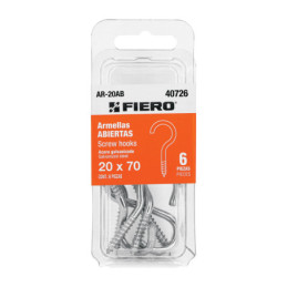 AR-20AB Blíster con 6 armellas abiertas de 20 x 70, FIERO