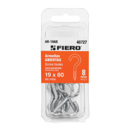 AR-19AB Blíster con 8 armellas abiertas de 19 x 60, FIERO