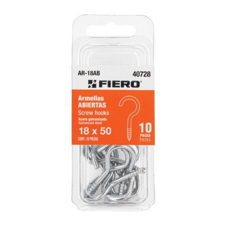 AR-18AB Blíster con 10 armellas abiertas de 18 x 50, FIERO