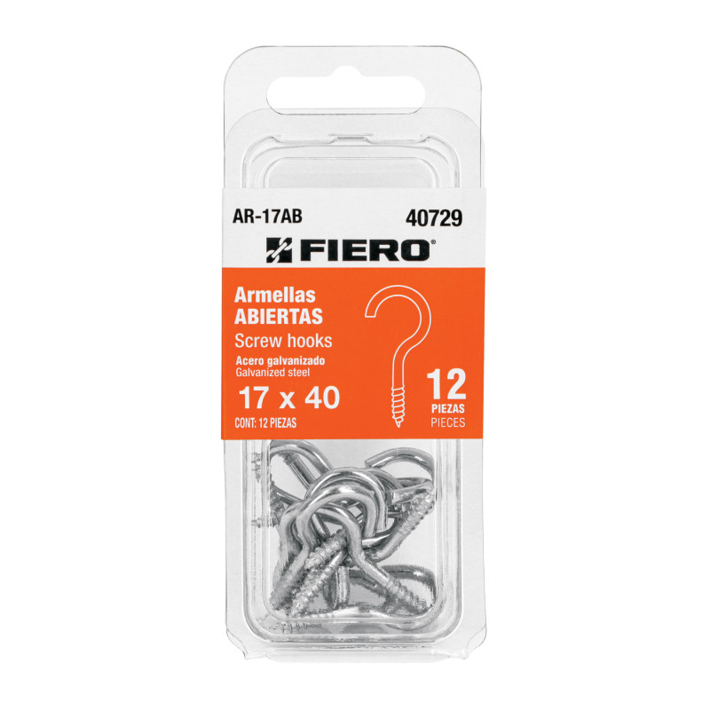 AR-17AB Blíster con 12 armellas abiertas de 17 x 40, FIERO AR-17AB Blíster con 12 armellas abiertas de 17 x 40, FIERO
