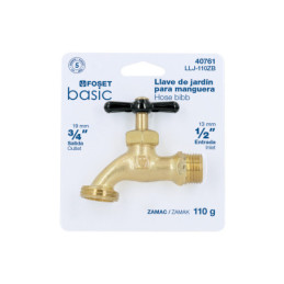 LLJ-110ZB Llave p/manguera, de zamac 110gr, 1/2', blíster, BASIC