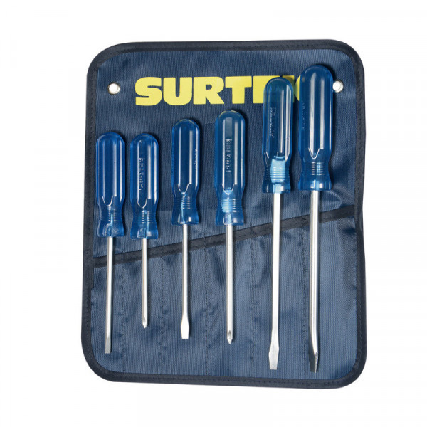DCO07P SURTEK Juego de 6 destornilladores azules combinado Surtek | DIHERESA
