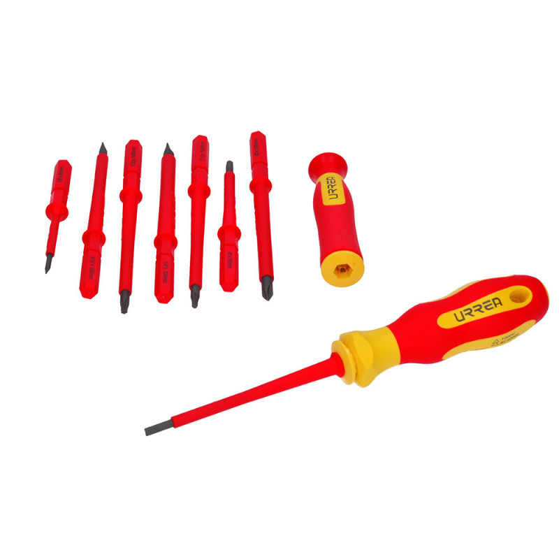 9300V URREA Juego de destornilladores de puntas intercambiables 1000V 10 piezas Urrea | DIHERESA 9300V URREA Juego de destornilladores de puntas intercambiables 1000V 10 piezas Urrea | DIHERESA