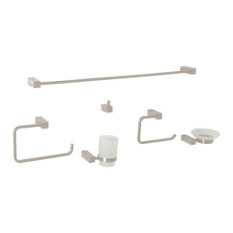 KUA-7000N Juego de 6 accesorios para baño, satín, FOSET KUBO
