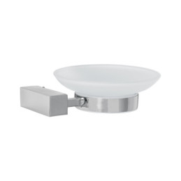 KUA-74 Jabonera con plato de vidrio, cromo, FOSET KUBO