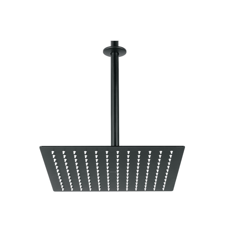 R-312M Regadera plato cuadrado 12' con brazo, negro, FOSET RIVIERA R-312M Regadera plato cuadrado 12' con brazo, negro, FOSET RIVIERA