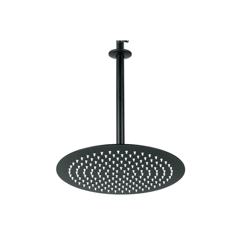 R-313M Regadera plato redondo 12' con brazo, negro, FOSET RIVIERA R-313M Regadera plato redondo 12' con brazo, negro, FOSET RIVIERA