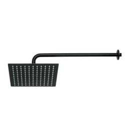 R-310M Regadera plato cuadrado 10' con brazo, negro, FOSET RIVIERA
