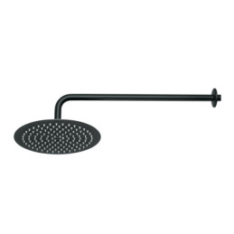 R-311M Regadera plato redondo 10' con brazo, negro, FOSET RIVIERA