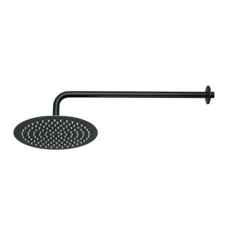 R-311M Regadera plato redondo 10' con brazo, negro, FOSET RIVIERA