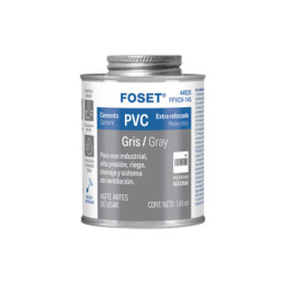 PPVCV-145 Cemento p/PVC, gris, máxima viscosidad, lata 145ml, FOSET