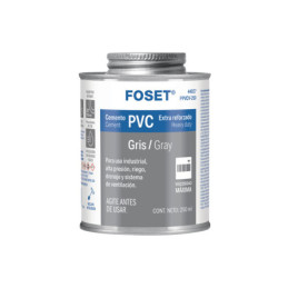 PPVCV-250 Cemento p/PVC, gris, máxima viscosidad, lata 250ml, FOSET