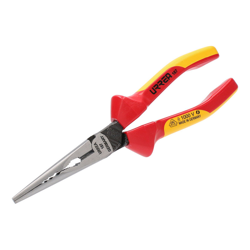 187 URREA Pinza punta larga con filo de corte 1000V 8" Urrea | DIHERESA 187 URREA Pinza punta larga con filo de corte 1000V 8" Urrea | DIHERESA