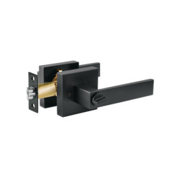 CEMA-26R Cerradura manija 'Módena' p/recámara, negro mate, HERMEX