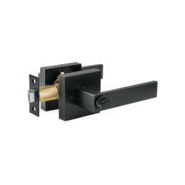 CEMA-26B Cerradura manija 'Módena' p/baño, negro mate, HERMEX