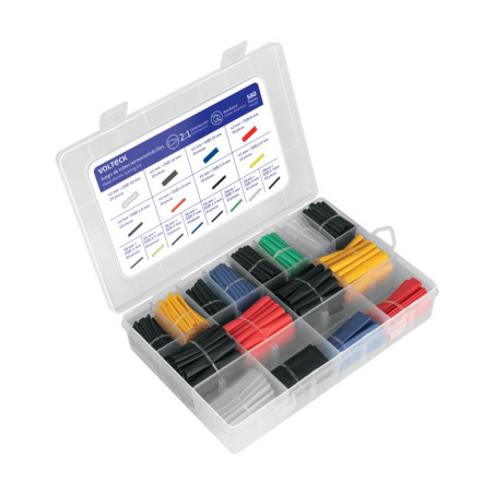 TER-580C Estuche con 580 piezas de tubo termocontráctil, VOLTECK