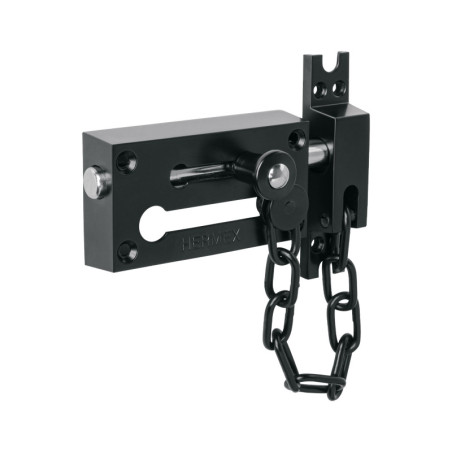 PACA-6 Pasador con cadena para puerta, acabado negro, HERMEX