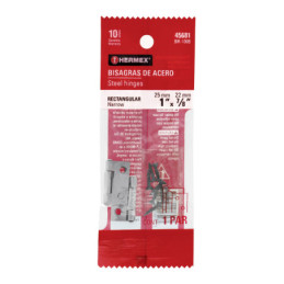 BR-100B  Bolsa con 2 bisagras rectangulares 1', acero pulido