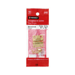 BR-101B Bolsa con 2 bisagras rectangulares 1', acero latonado
