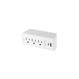 MUL-352U Multicontacto de pared, 490 Joules, 3 contactos y 2 USB A+C