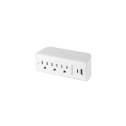 MUL-302U Multicontacto de pared, 3 contactos y 2 USB A+C, VOLTECK