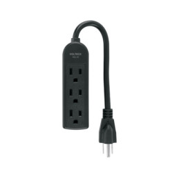 MUL-3EN Multicontacto doméstico 3 entradas, negro VOLTECK