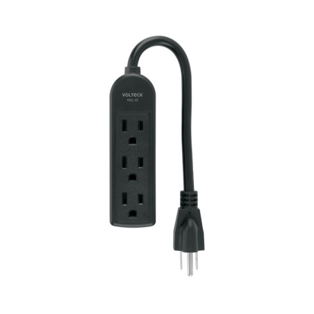 MUL-3EN Multicontacto doméstico 3 entradas, negro VOLTECK