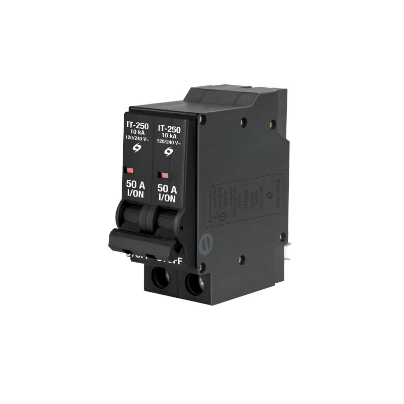 IT-250G Interruptor de 2 polos 50A, enchufable, a granel, VOLTECK