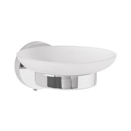 TBA-74 Jabonera metálica cromo con plato de vidrio, FOSET TÚBIG