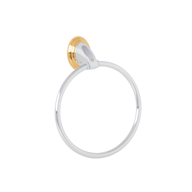 AQA-87G Toallero argolla metálico acabado cromo-oro, FOSET AQUA AQA-87G Toallero argolla metálico acabado cromo-oro, FOSET AQUA
