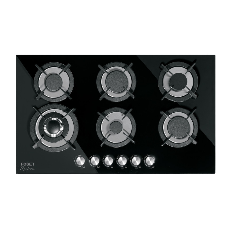 PAE-906GV Parrilla gas empotrable 90cm, 6 quem, vidrio negro, RIVIERA PAE-906GV Parrilla gas empotrable 90cm, 6 quem, vidrio negro, RIVIERA