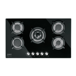 PAE-905GV Parrilla gas empotrable 90cm, 5 quem, vidrio negro, RIVIERA