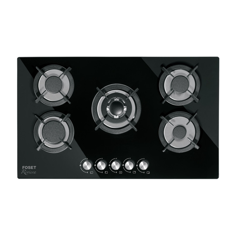 PAE-905GV Parrilla gas empotrable 90cm, 5 quem, vidrio negro, RIVIERA PAE-905GV Parrilla gas empotrable 90cm, 5 quem, vidrio negro, RIVIERA