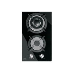 PAE-302GV Parrilla gas empotrable 30cm, 2 quem, vidrio negro, RIVIERA