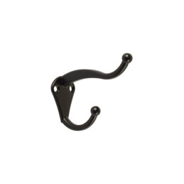 PEPU-36 Gancho tipo perchero sombrero y abrigo, 4cm, negro, HERMEX