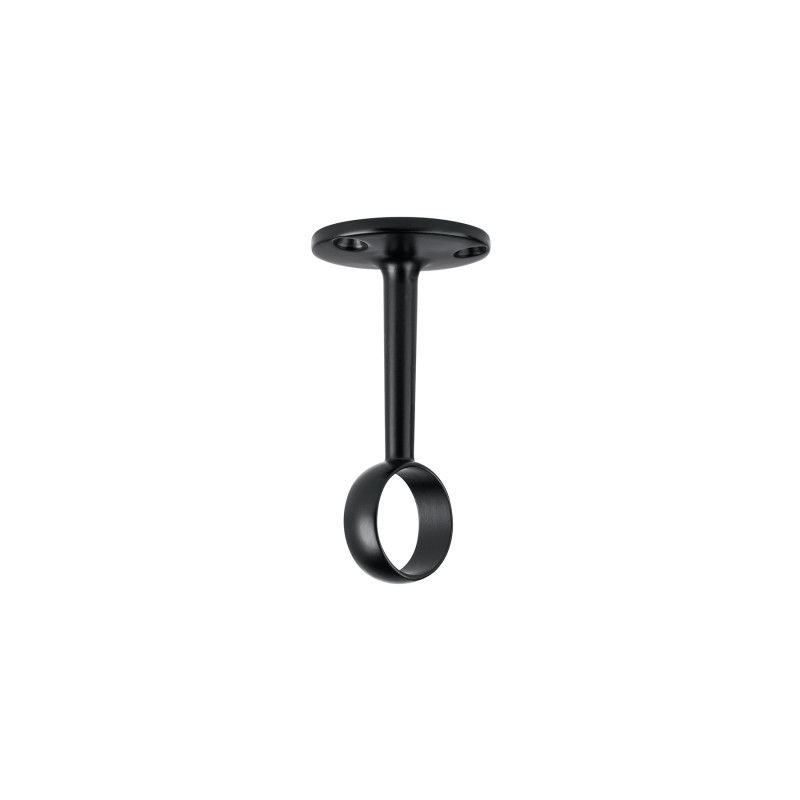 STR-3N Soporte negro para tubo redondo de closet, HERMEX STR-3N Soporte negro para tubo redondo de closet, HERMEX